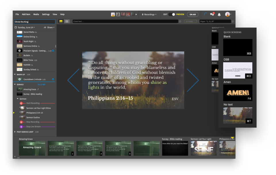 screenshot of Proclaim by Logos